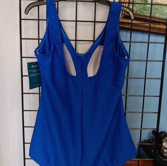 NEW Maxine of Hollywood Sz 20W Royal Blue One Piece Spa Swim Suit Plus NWT - Picture 6 of 6